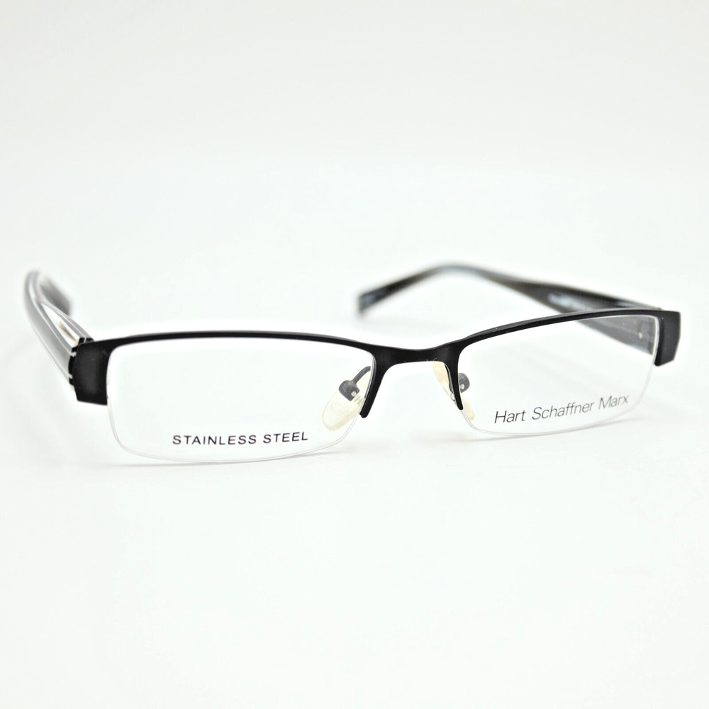 Hart Schaffner Marx HSM 818 Men's Black Rectangular Eyeglasses Frame 51-18-140